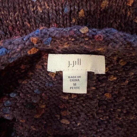J.Jill Sweater Size M Petite Plum Burgundy Pullover Long Sleeves Relaxed Fit - Picture 7 of 12